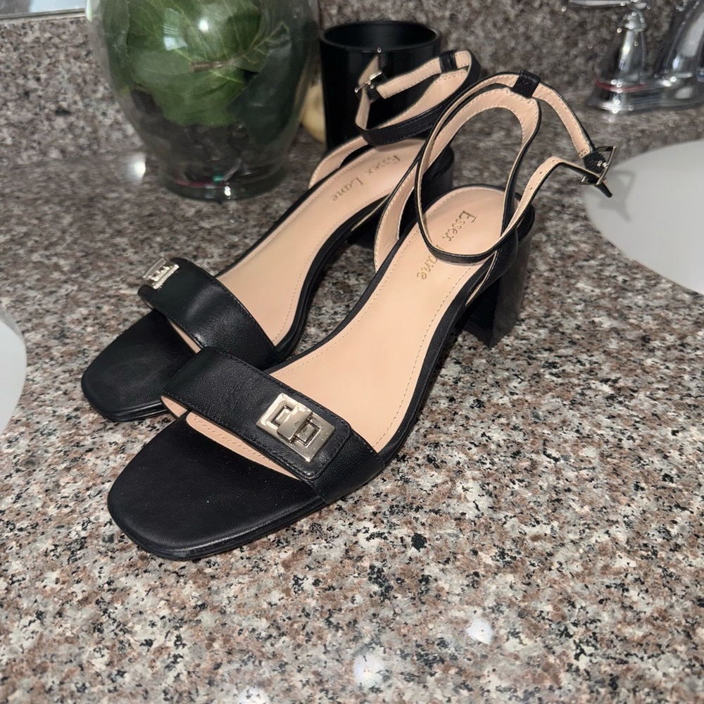 Essex Lane Black 2.5" Heeled Sandals